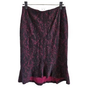 Michael Kors Woman Size M Straight Pencil Skirt Peplum High Low Hem Whimsy Goth